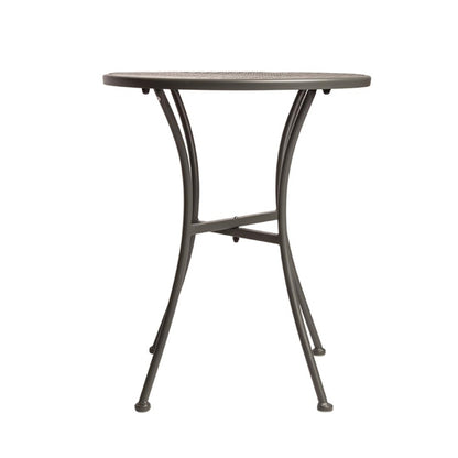 Bolero Round Steel Patterned Bistro Table Grey 600mm gg703