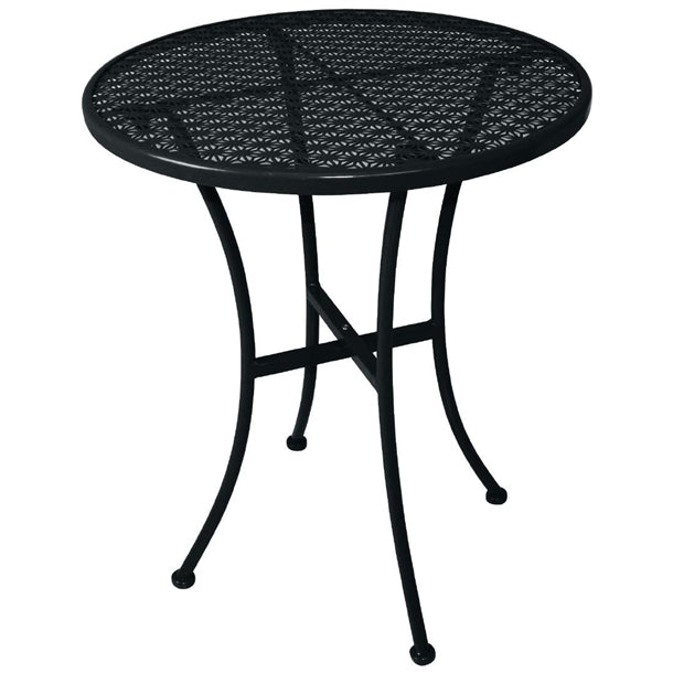 Bolero Black Steel Patterned Round Bistro Table Black 600mm gg705