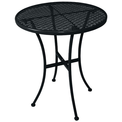 Bolero Black Steel Patterned Round Bistro Table Black 600mm gg705