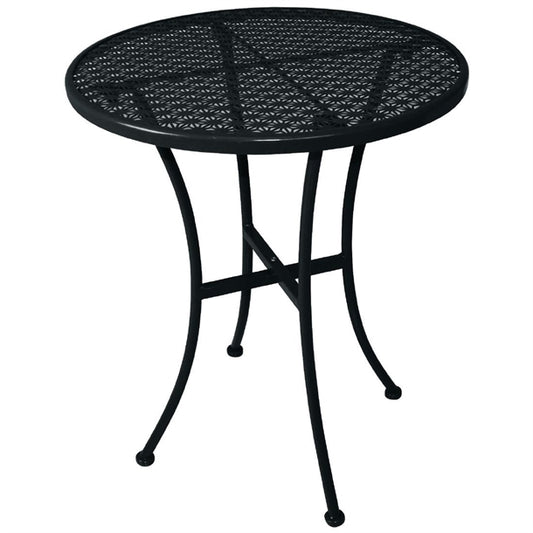 Bolero Black Steel Patterned Round Bistro Table Black 600mm gg705