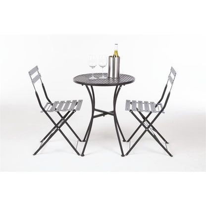 Bolero Black Steel Patterned Round Bistro Table Black 600mm gg705