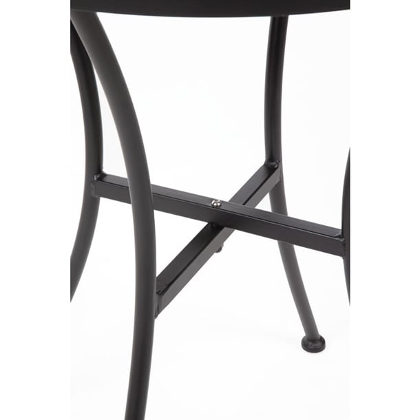 Bolero Black Steel Patterned Round Bistro Table Black 600mm gg705