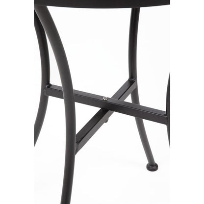 Bolero Black Steel Patterned Round Bistro Table Black 600mm gg705