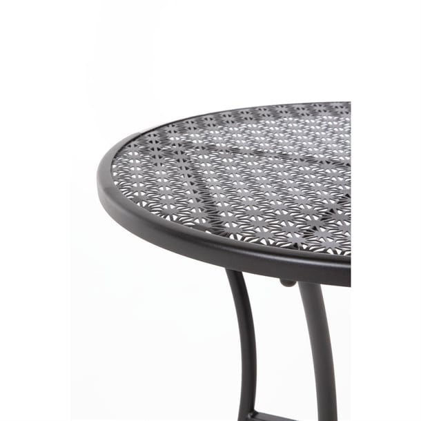 Bolero Black Steel Patterned Round Bistro Table Black 600mm gg705