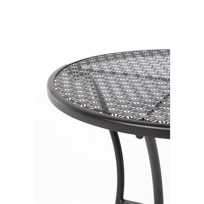 Bolero Black Steel Patterned Round Bistro Table Black 600mm gg705