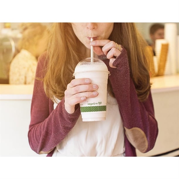 Vegware Compostable Cold Cup Domed Lids 340ml / 12oz and 455ml / 16oz (1000 Pack) gh016