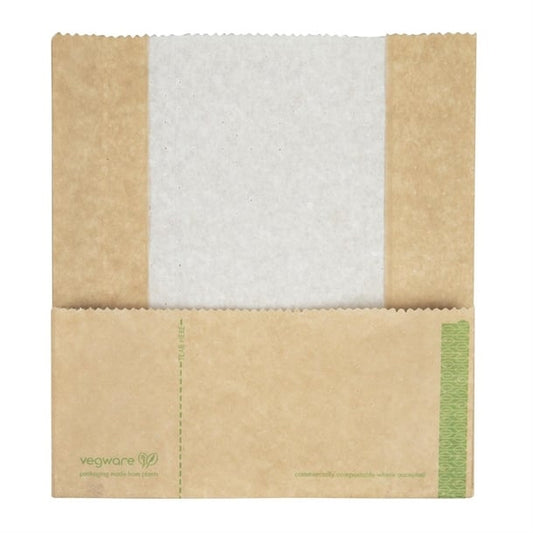 Vegware Compostable Kraft Panini Bags (500 Pack) gh019