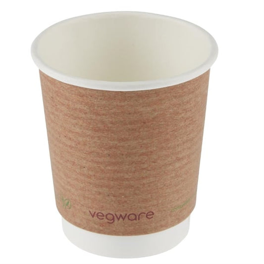Vegware Compostable Coffee Cups Double Wall 230ml / 8oz (500 Pack) gh020
