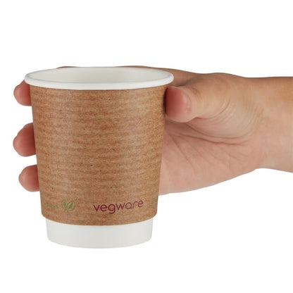 Vegware Compostable Coffee Cups Double Wall 230ml / 8oz (500 Pack) gh020