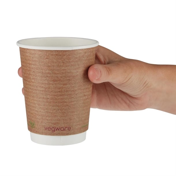 Vegware Compostable Coffee Cups Double Wall 340ml / 12oz (500 Pack) gh021