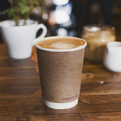 Vegware Compostable Coffee Cups Double Wall 340ml / 12oz (500 Pack) gh021