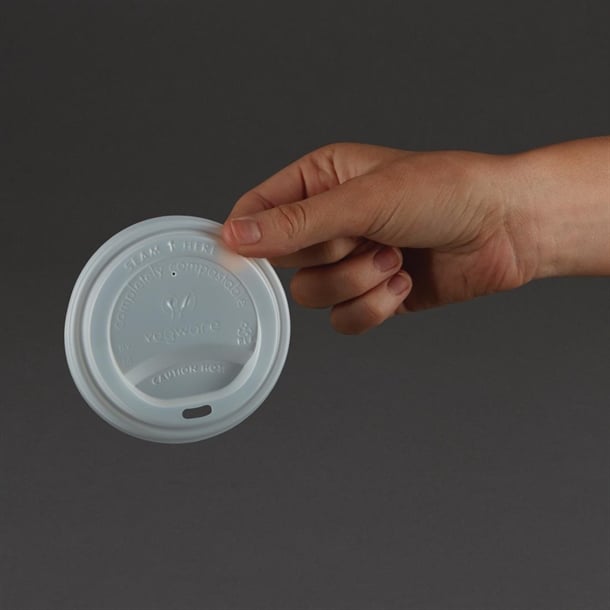 Vegware Compostable Lids for 340ml & 455ml Coffee Cups (1000 Pack) gh023
