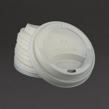 Vegware Compostable Lids for 340ml & 455ml Coffee Cups (1000 Pack) gh023