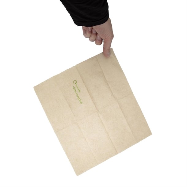Swantex Recycled Lunch Napkin Kraft 32x30cm 1ply Pre-Folded (6000 Pack) gh030