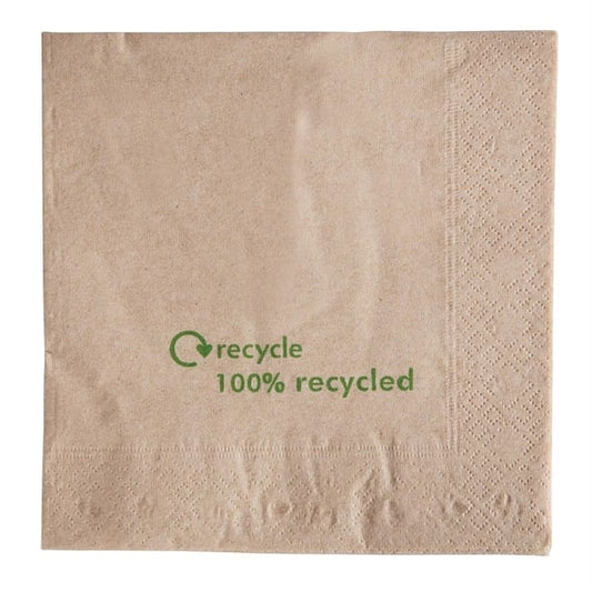 Swantex Recycled Lunch Napkin Kraft 33x33cm 2ply 1/4 Fold (2000 Pack) gh031