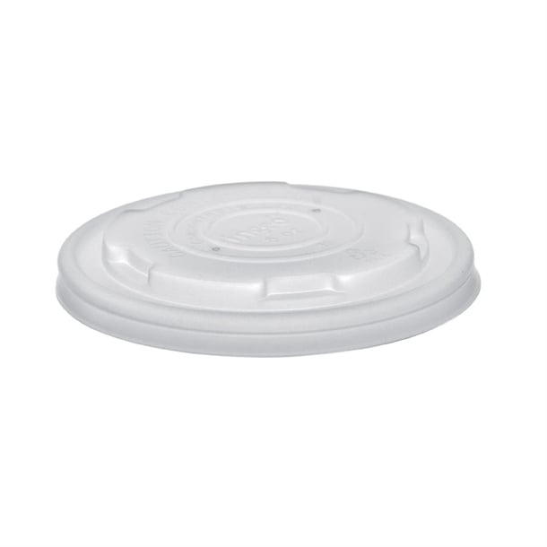 Vegware Compostable Hot Food Pot Flat Lids 170ml / 6oz and 230ml / 8oz gh166