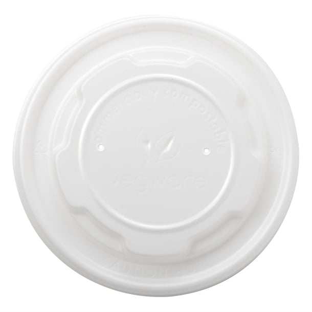 Vegware Compostable Hot Food Pot Flat Lids 170ml / 6oz and 230ml / 8oz gh166