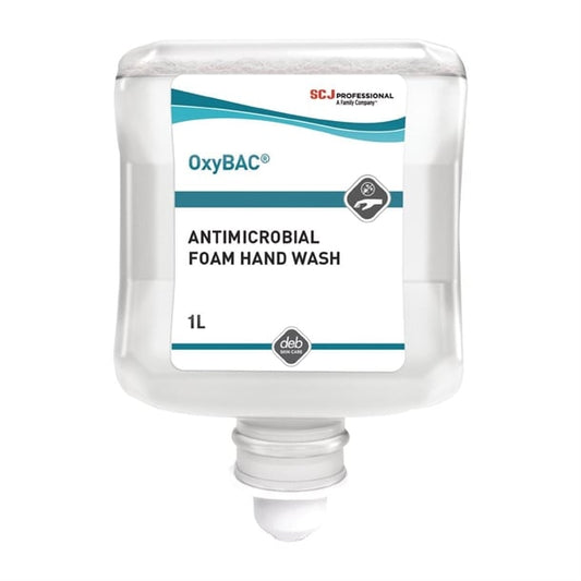 Deb OxyBAC Unperfumed Antibacterial Foam Hand Soap 1Ltr gh259
