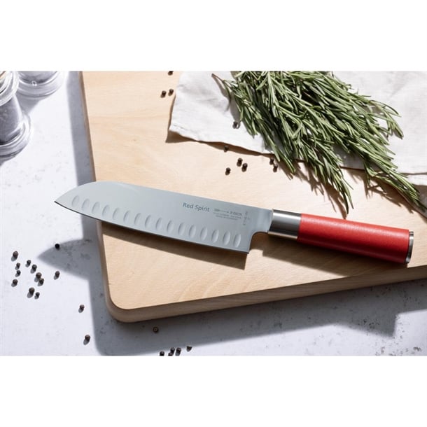 Dick Red Spirit Fluted Santoku Knife Red 18cm gh292