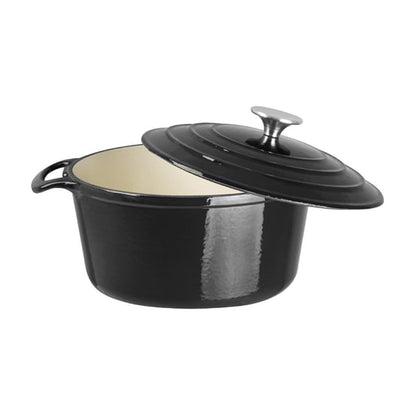 Vogue Round Casserole Dish Black 4Ltr gh301