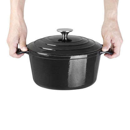 Vogue Round Casserole Dish Black 4Ltr gh301