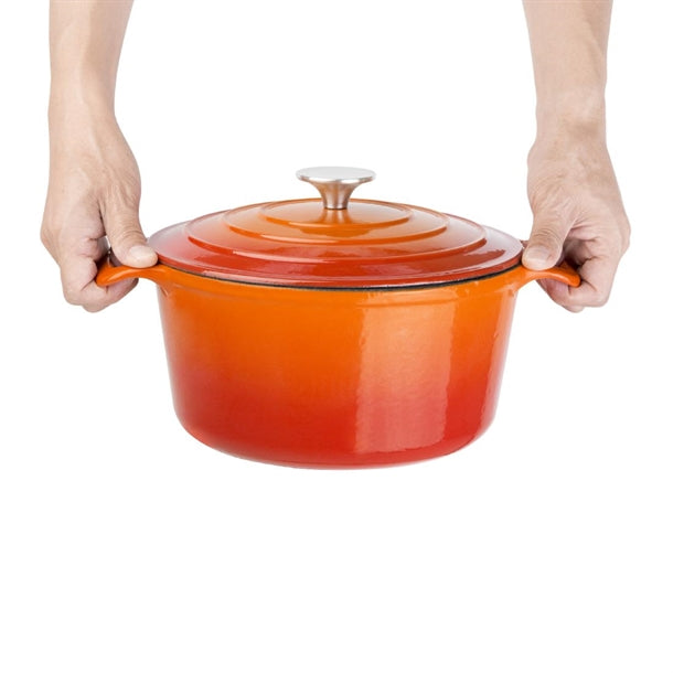 Vogue Round Casserole Dish Orange 4Ltr gh303