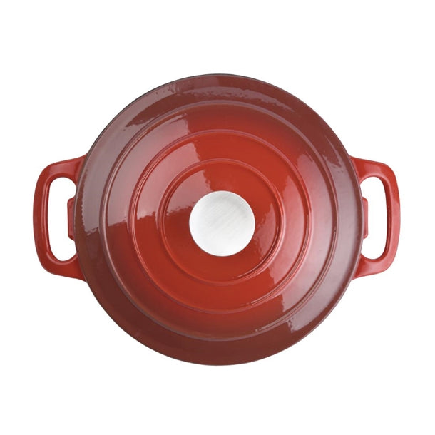 Vogue Round Casserole Dish Red 3.2Ltr gh304