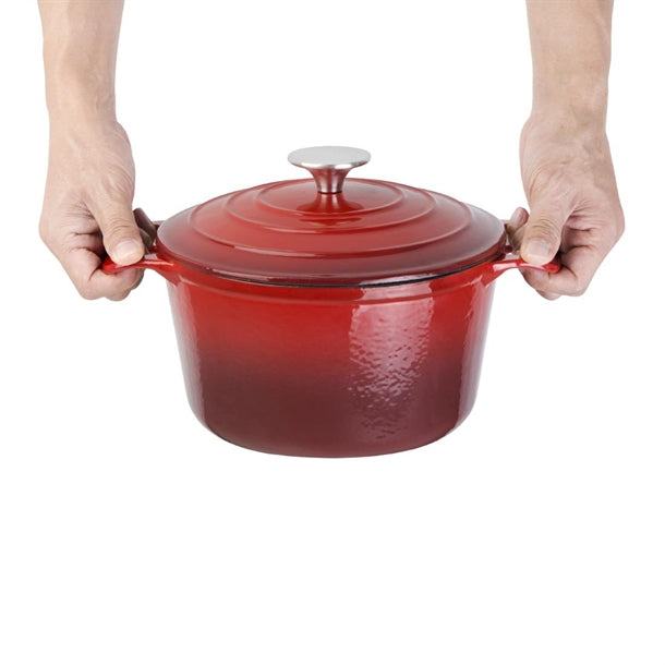 Vogue Round Casserole Dish Red 3.2Ltr gh304
