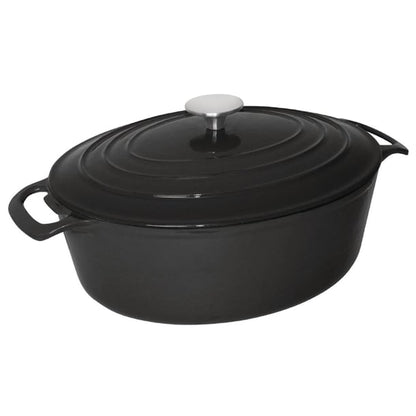 Vogue Oval Casserole Dish Black 6Ltr gh310