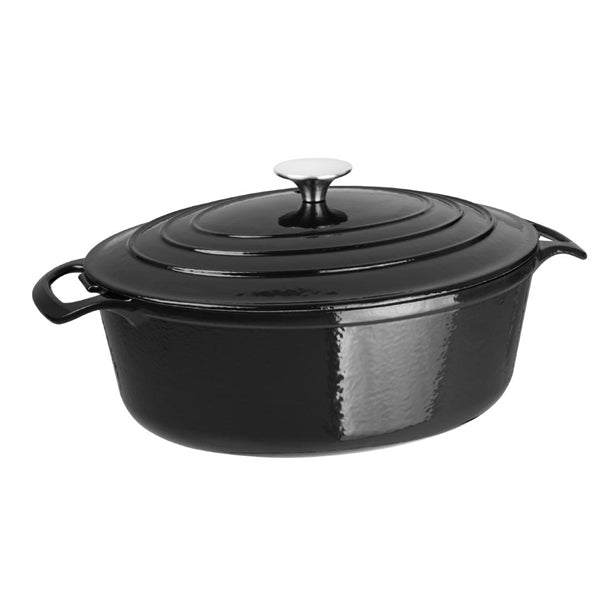 Vogue Oval Casserole Dish Black 5Ltr gh306