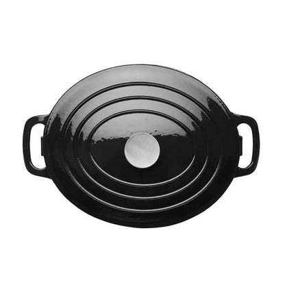 Vogue Oval Casserole Dish Black 5Ltr gh306