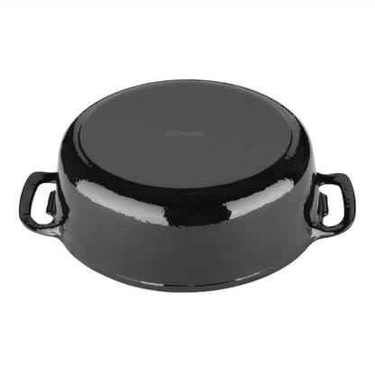 Vogue Oval Casserole Dish Black 6Ltr gh310