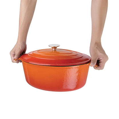 Vogue Oval Casserole Dish Orange 5Ltr gh311