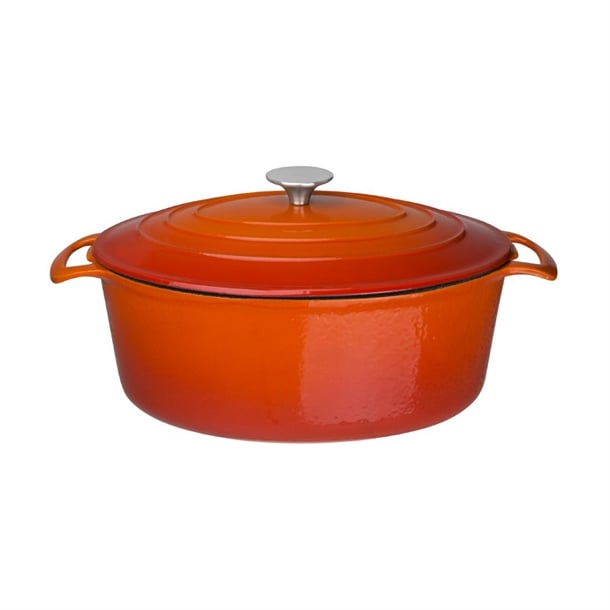 Vogue Oval Casserole Dish Orange 6Ltr gh312