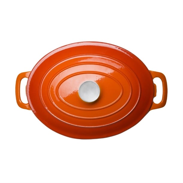 Vogue Oval Casserole Dish Orange 6Ltr gh312