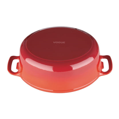 Vogue Oval Casserole Dish Red 5Ltr gh313