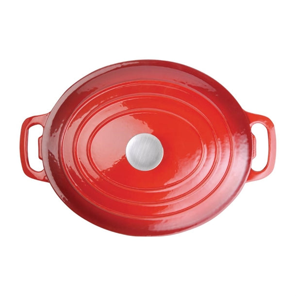 Vogue Oval Casserole Dish Red 6Ltr gh314
