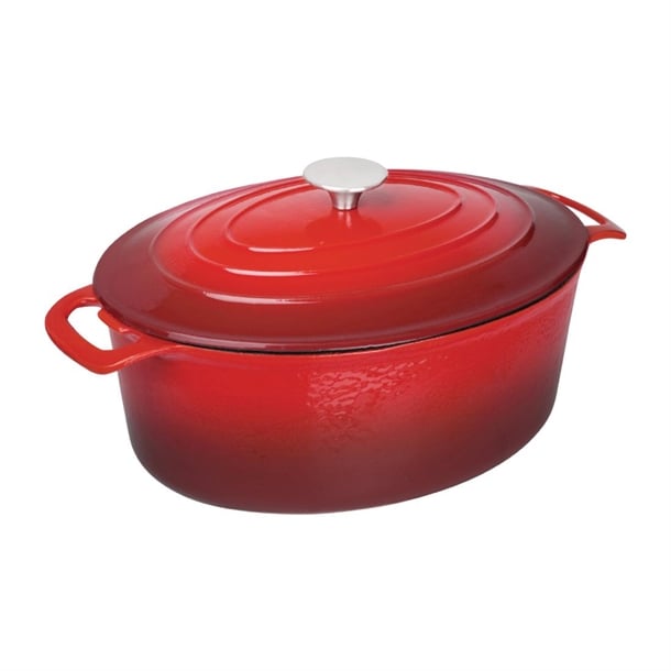 Vogue Oval Casserole Dish Red 6Ltr gh314