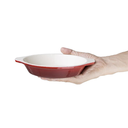 Vogue Oval Cast Iron Gratin Dish Red 650ml gh317