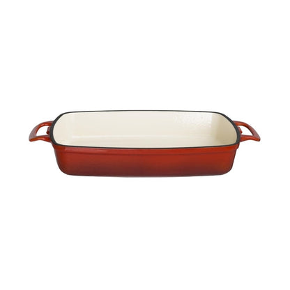 Vogue Rectangular Cast Iron Dish Red 2.8Ltr gh320