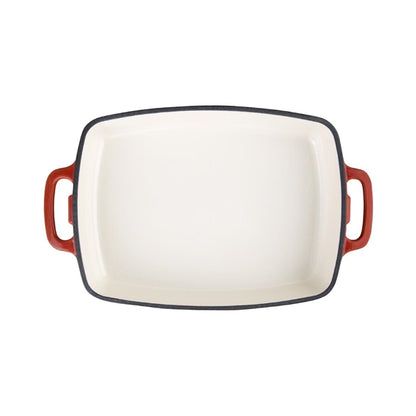 Vogue Rectangular Cast Iron Dish Red 2.8Ltr gh320