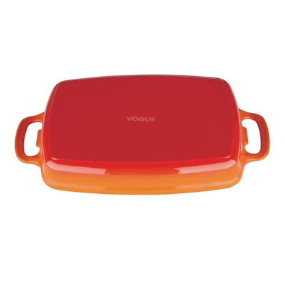Vogue Cast Iron Casserole Dish Orange 1.8Ltr gh321