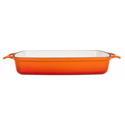Vogue Rectangular Cast Iron Dish Orange 2.8Ltr gh322