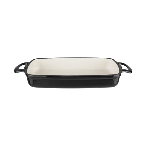 Vogue Rectangular Cast Iron Dish Black 1.8Ltr gh323