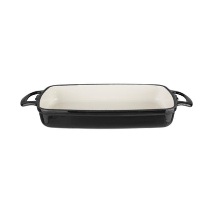 Vogue Rectangular Cast Iron Dish Black 1.8Ltr gh323
