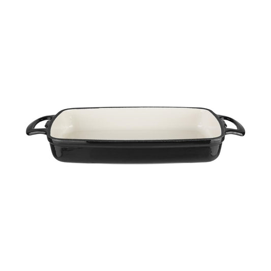 Vogue Rectangular Cast Iron Dish Black 1.8Ltr gh323