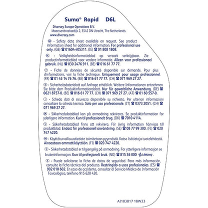 Suma Rapid D6L Glass and Stainless Steel Cleaner Ready To Use 750ml gh499