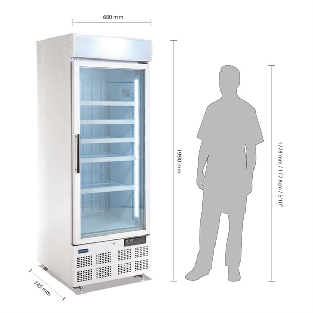 Polar G-Series Upright Display Freezer 412Ltr White gh506