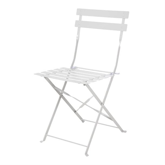 Bolero Perth Grey Pavement Style Steel Folding Chairs (2 Pack) gh551