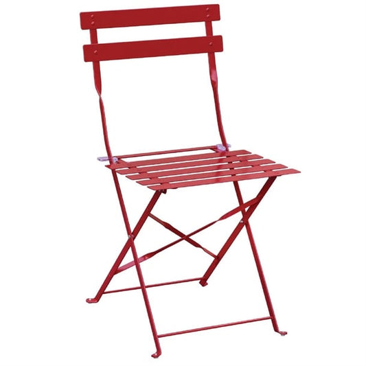 Bolero Perth Red Pavement Style Steel Folding Chairs (2 Pack) gh555